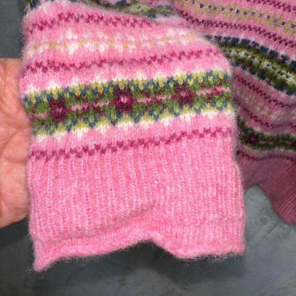 Tabitha Webb Cardigan Women's XL Wool Blend Sweater Fair Isle Stripe Button Up - Picture 12 of 13